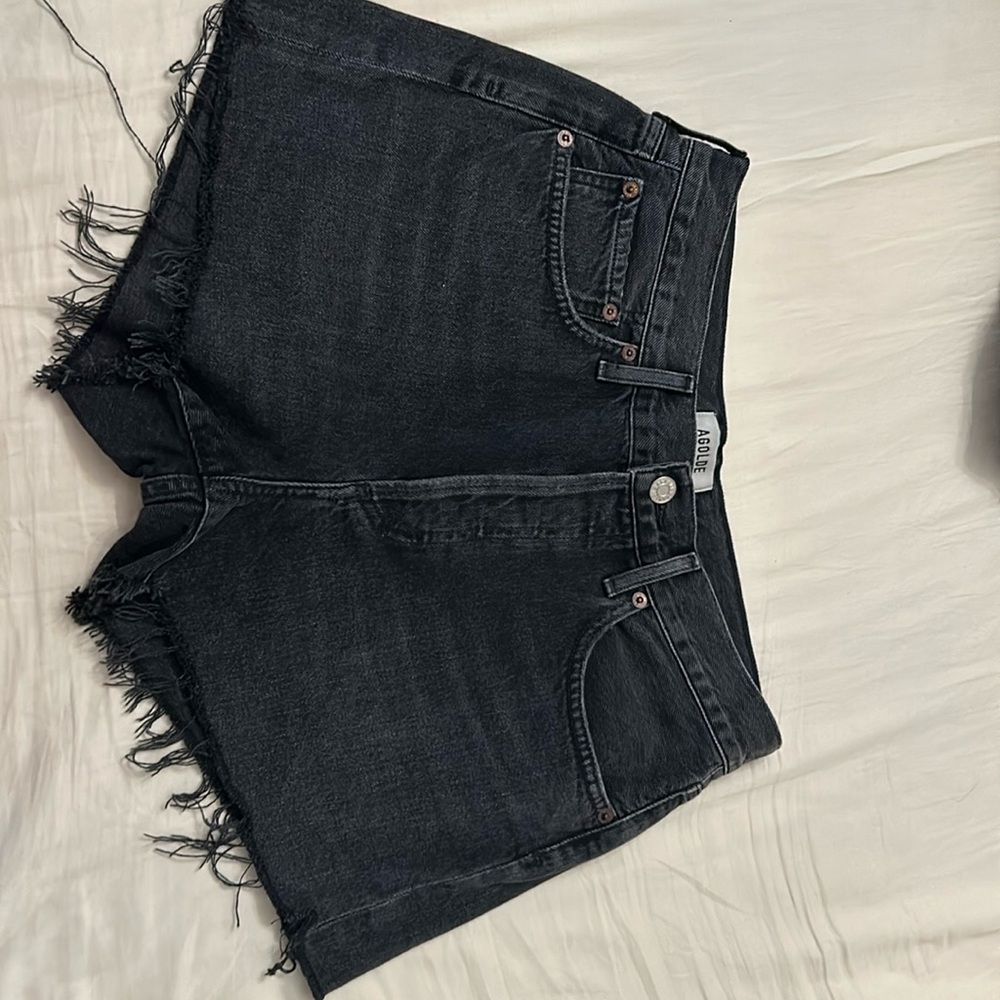 AGOLDE Los Angeles black denim cut off jeans. Size 27 waist. High waist.